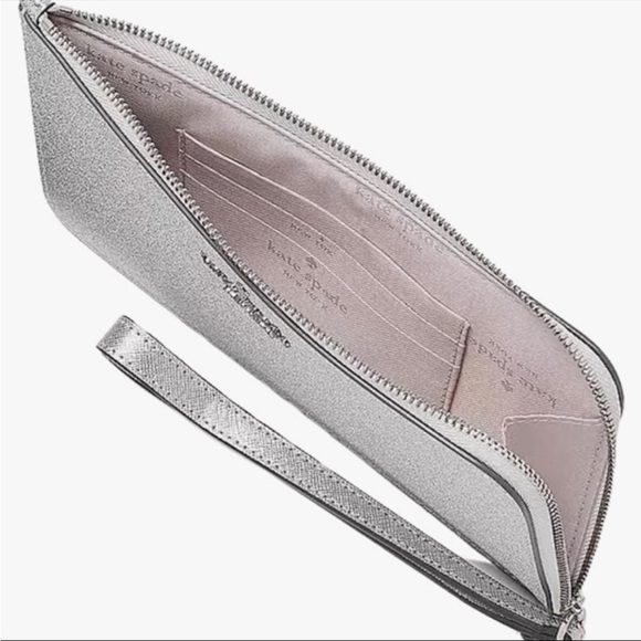 Kate Spade Lucy Glitter Medium L-Zip Wristlet - Picture 3 of 5